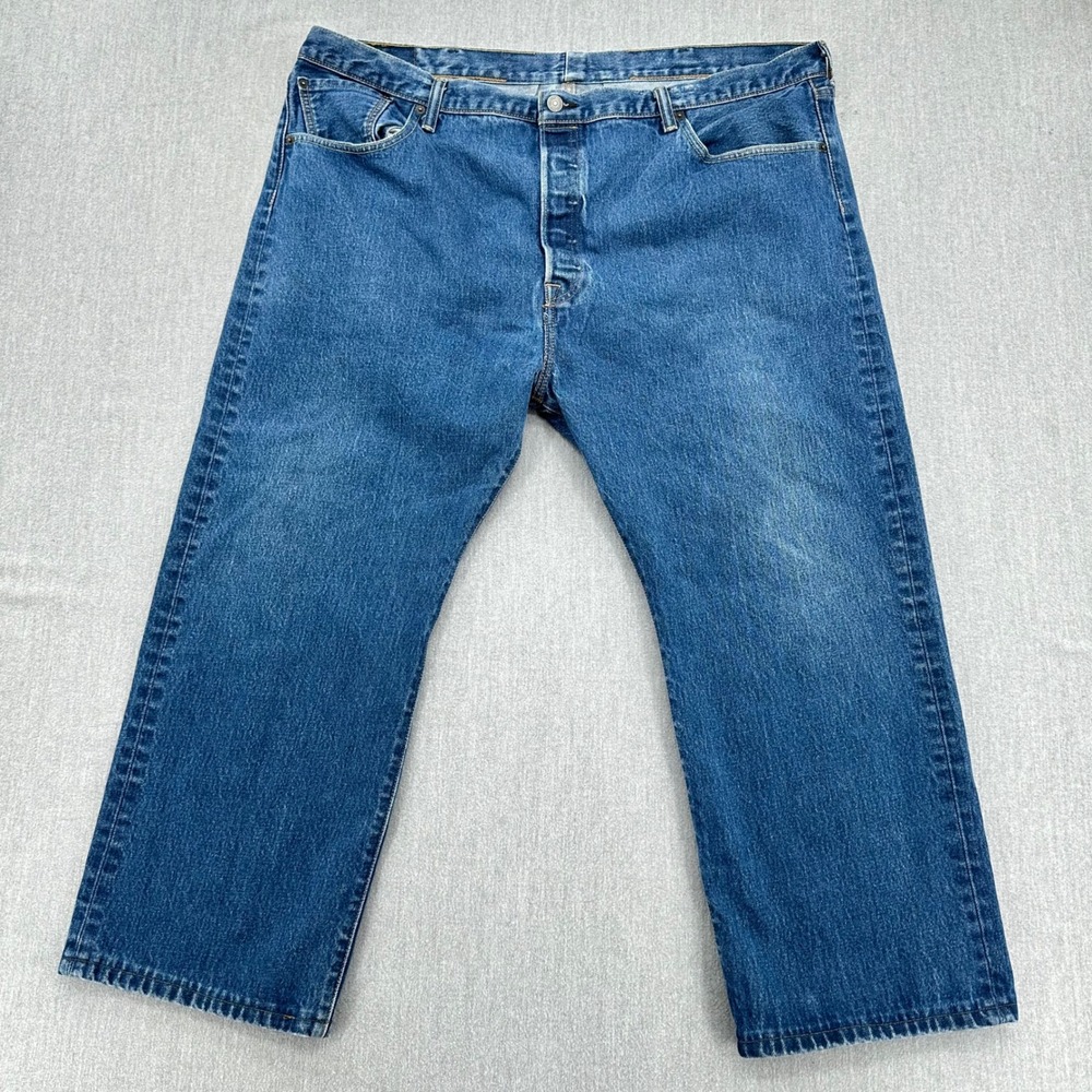 Levis 501 Jeans Mens 48x30 (46x27) Blue Original Fit Straight Button Fly Denim